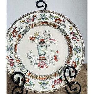 Antique William Brownfield Bread Plate Imari Ironstone Plate “Avon” Transfer